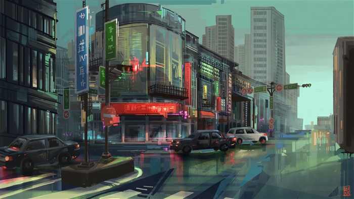 Cyberpunk City Street 4K