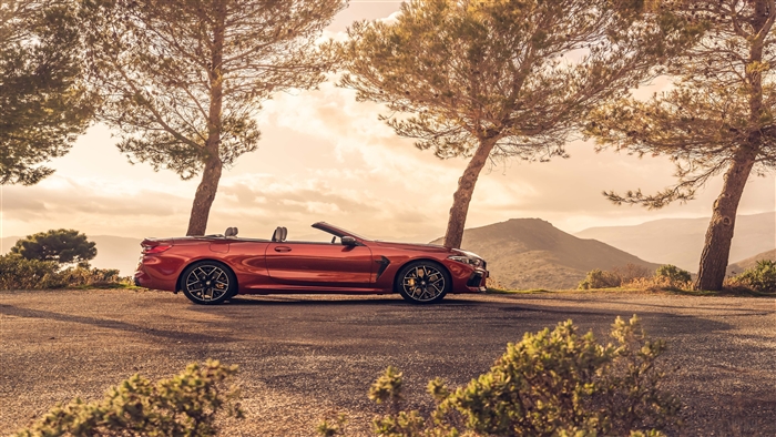 2020 BMW M8 Competition Cabrio in Natural Landscape 4k