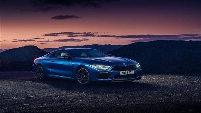 Blue BMW M8 Competition Coupe 4K