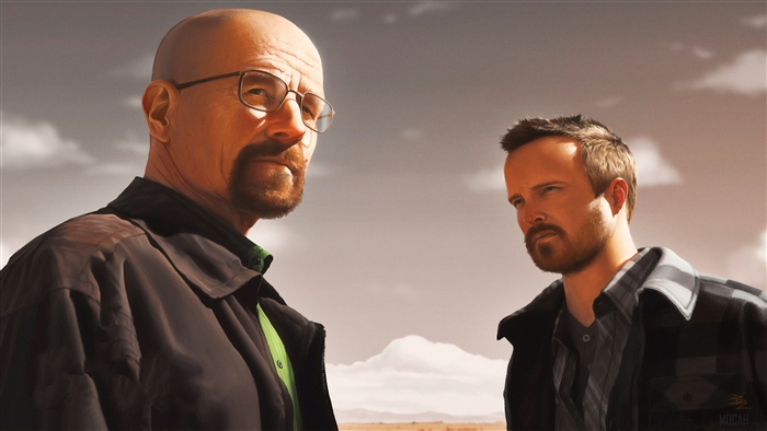 Walter White and Jesse Pinkman from Breaking Bad Art 4K