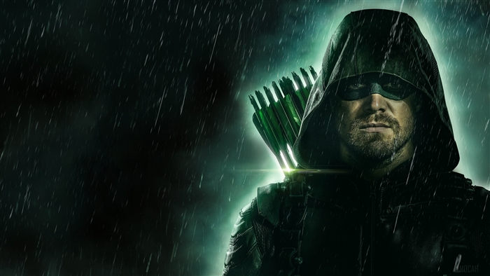Green Arrow in the rain 4K