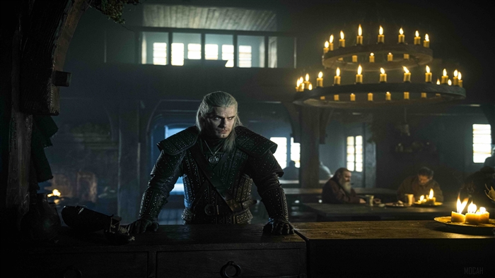 Geralt of Rivia from The Witcher in a tavern 4K