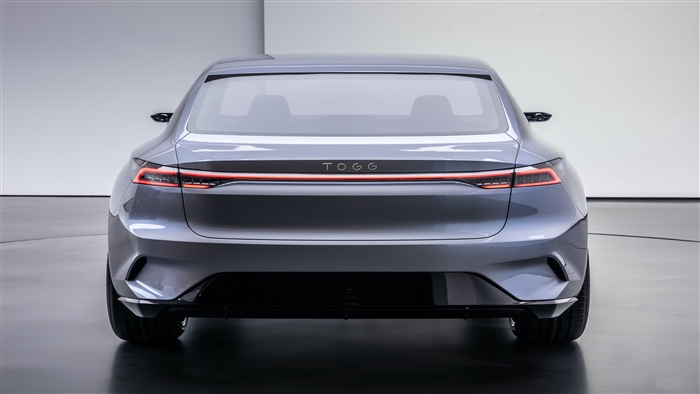 Togg Electric Sedan 2022 Grey Rear 4K