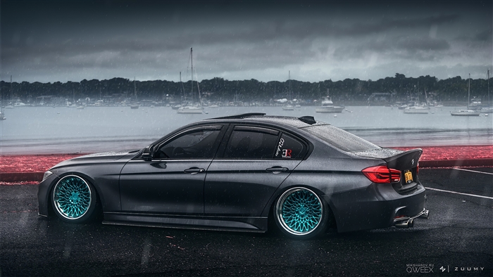 BMW GT in the rain 4K