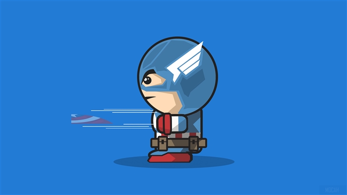 Captain America Cartoon Minimal Artwork