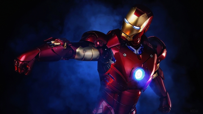 Iron Man in red and gold suit