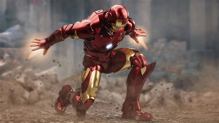 Iron Man in action 4K