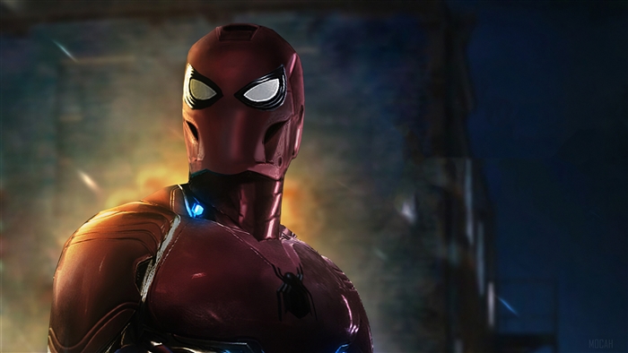 Spider-Man in Iron Man Suit 4K