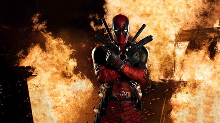 Deadpool in Fire Artwork