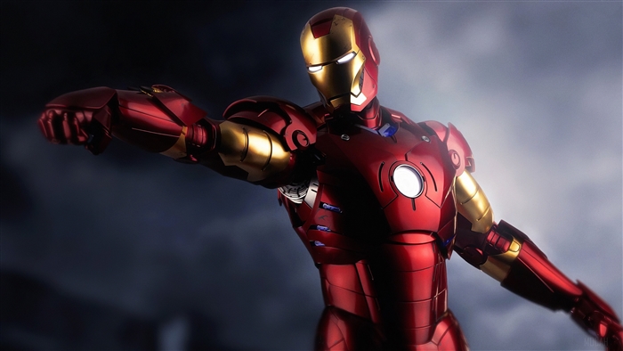 Iron Man in red and gold suit