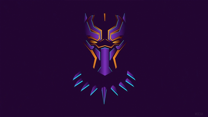 Black Panther Mask Minimalist Art 4K