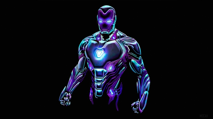 Neon Glowing Iron Man Suit 4K