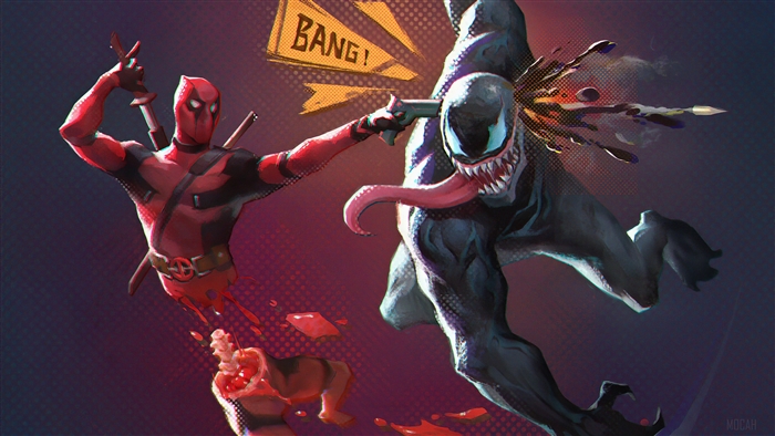 Deadpool vs Venom Art