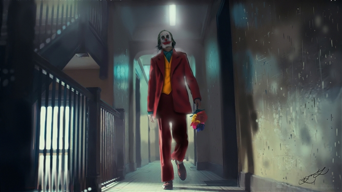 Joker walking down a hallway 4K