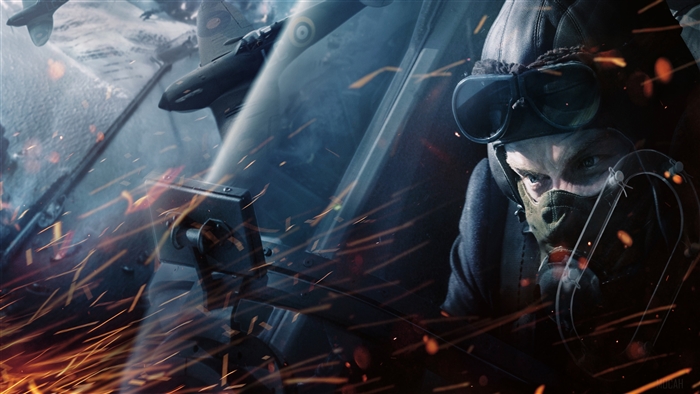 Pilot in cockpit during Dunkirk 4K