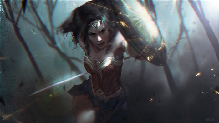 Wonder Woman with shield