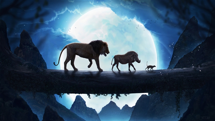 Simba, Pumbaa, and Timon from The Lion King 4K