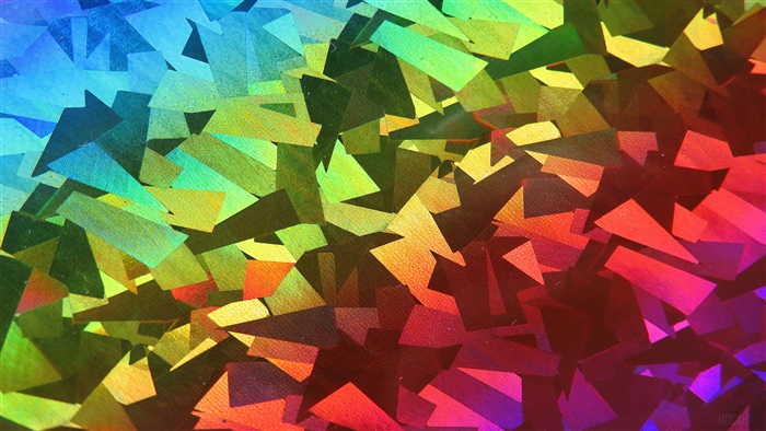 Abstract Geometric Shapes in Rainbow Colors 4K
