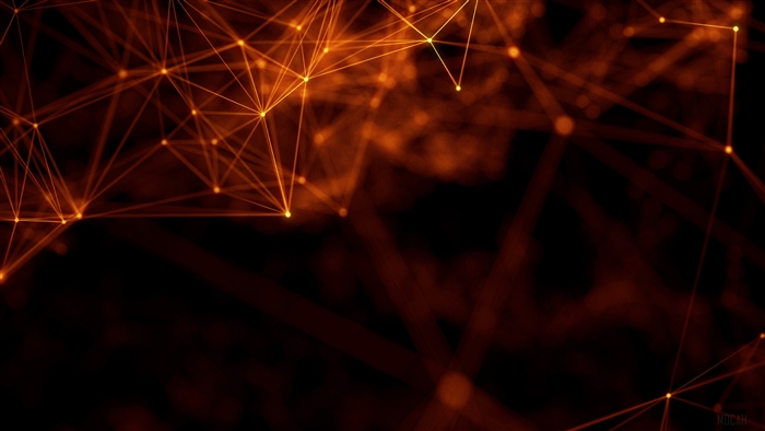 Abstract Orange Geometric Network 4K