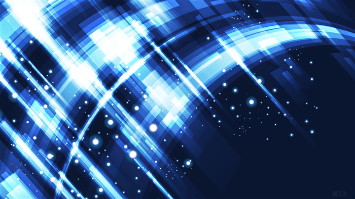 Abstract blue and white light streaks 4K