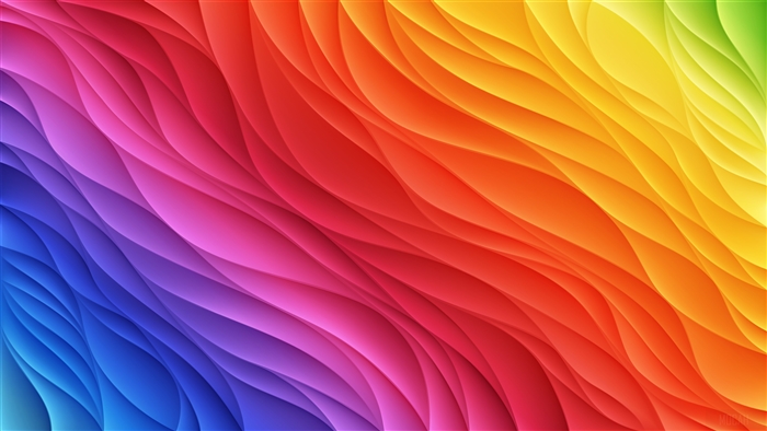 Abstract Rainbow Waves 4K