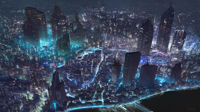 Cyberpunk Cityscape at Night 4K