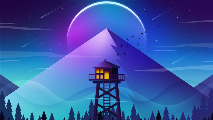 Minimalist Firewatch Tower 4K