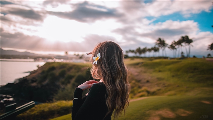 Girl With Flower In Her Hair