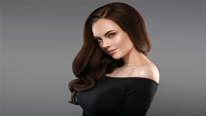 Brown Haired Woman in Black Dress 4K