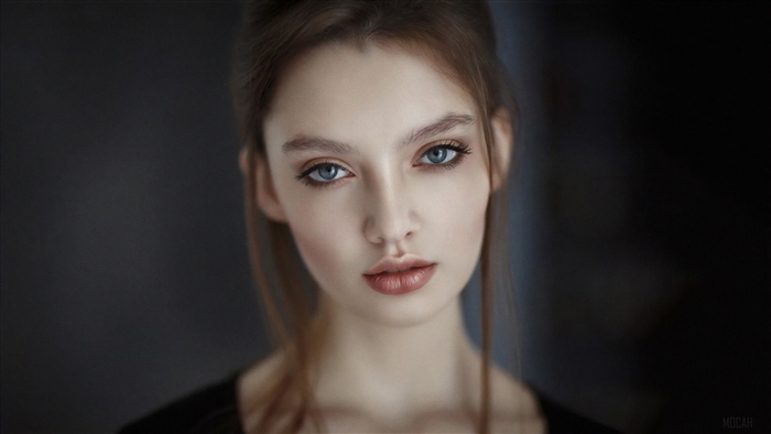 Blue Eyes Girl Portrait 4K