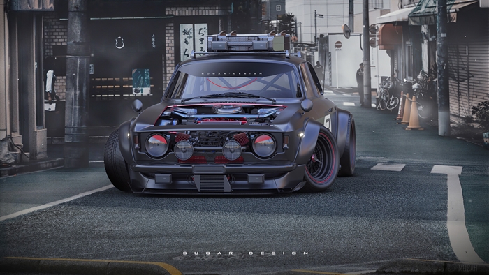 Modified Alfa Romeo Giulia in a Japanese Street 4K