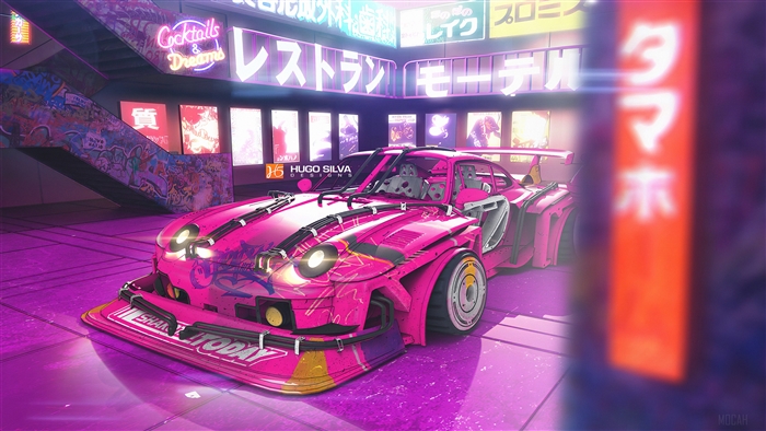 Pink Digital Car 4K