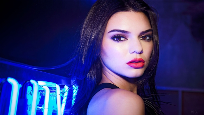 Kendall Jenner with Neon Lights 4K