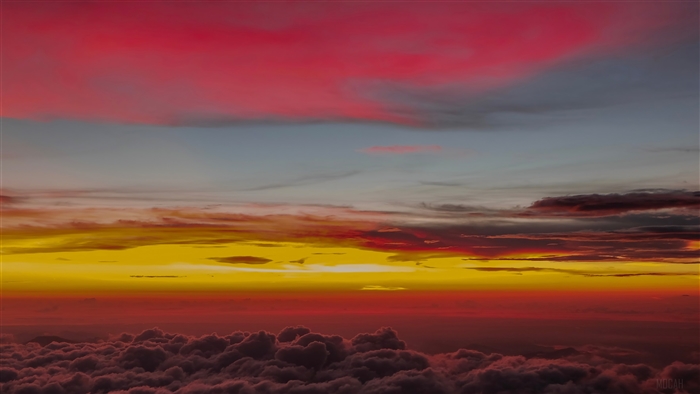 Sunset Clouds Above Sea of Clouds 4K