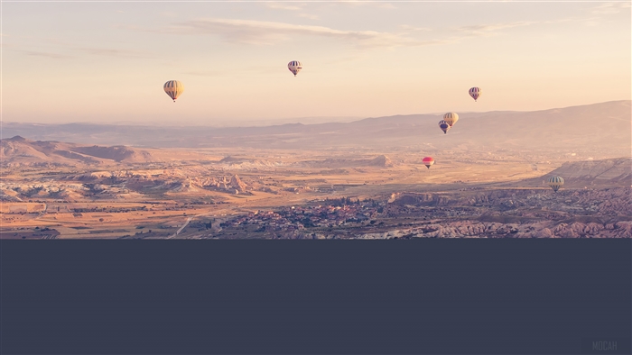 Hot Air Balloons Over Cappadocia Landscape 4K