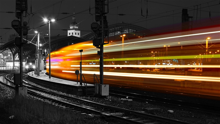 Long Exposure Train at Night