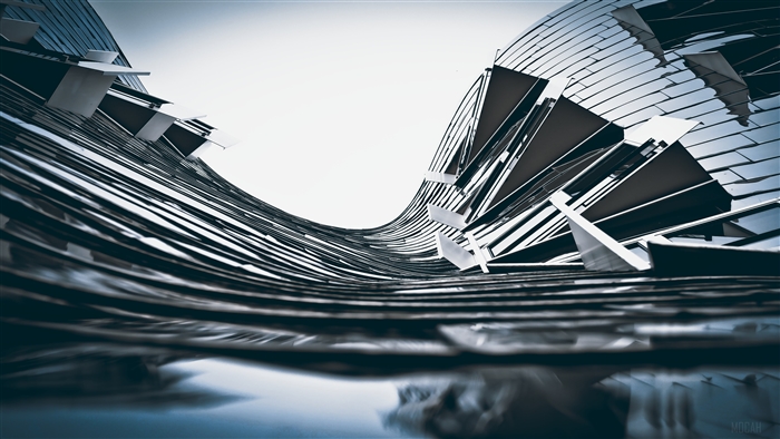 Modern Architecture Building Facade Reflection 4K