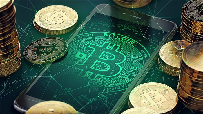 Bitcoin Cryptocurrency on Smartphone 4K
