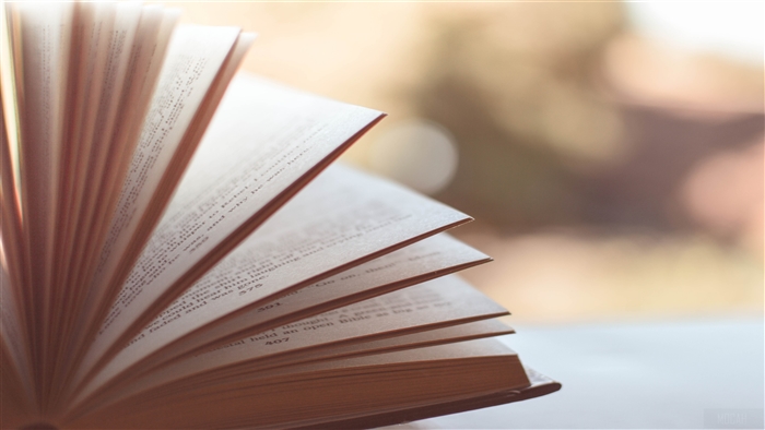Open book with blurred pages and background 4K