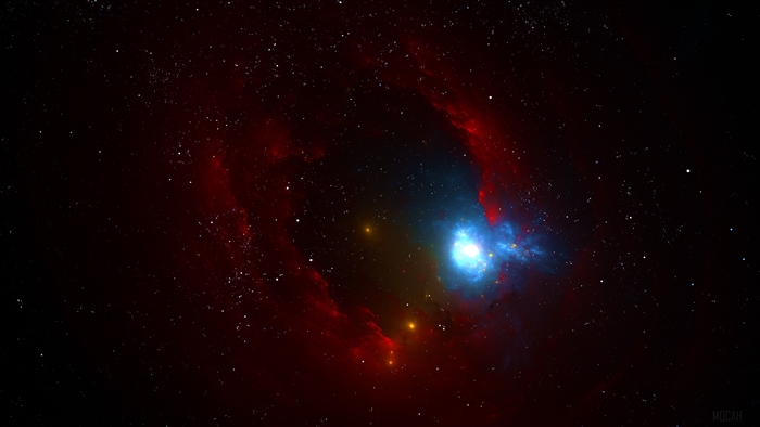 Red Nebula in Space 4K