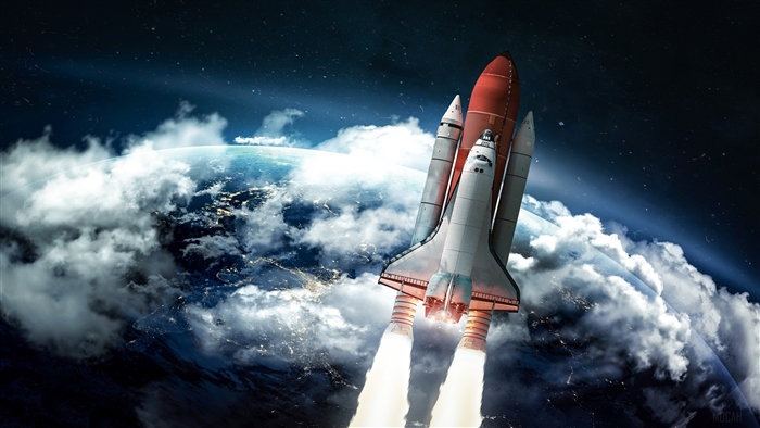 Space Shuttle Launching into Space 4K