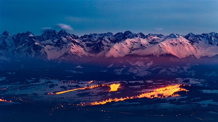 Tatra Mountains Snowy Landscape at Dusk