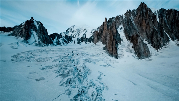 Snowy Mountains and Glacier Landscape 4K