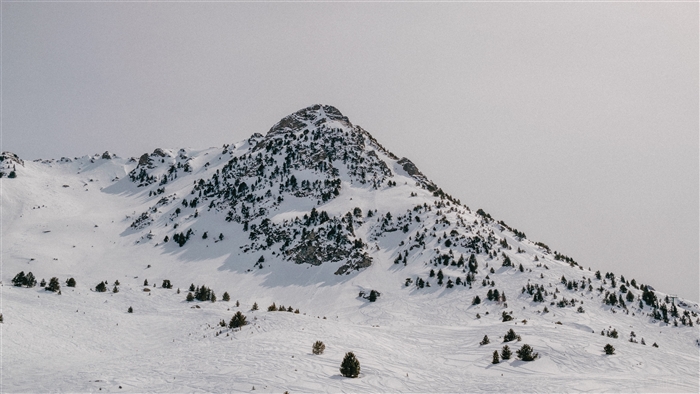 Snow Capped Mountains in Winter 4K
