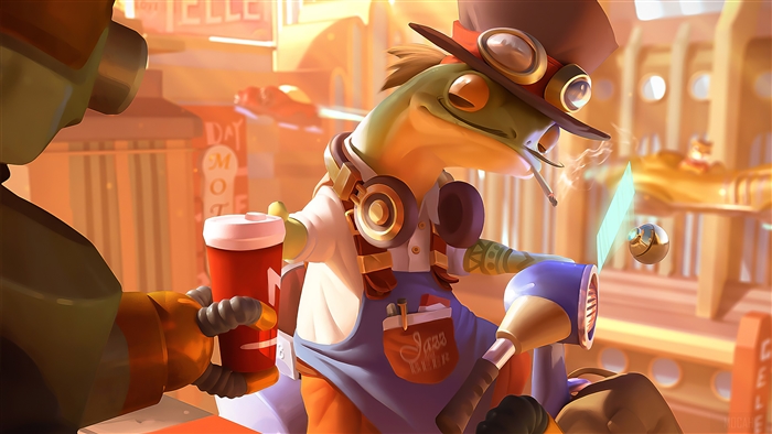 Lizard character with goggles and hat in D Co City 4K