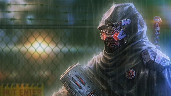 Black Ops Soldier with Gun in Rain 4K