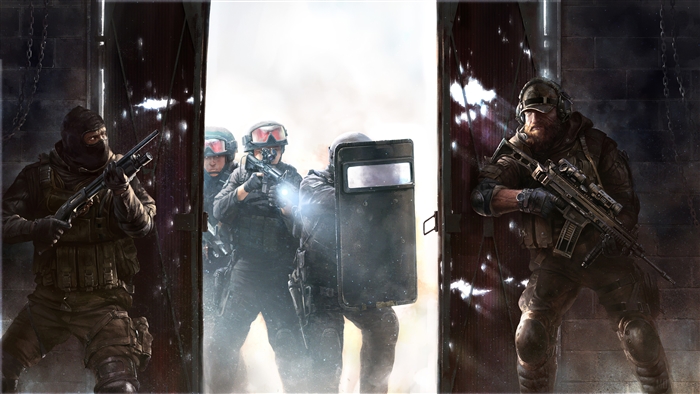SWAT Police officers breach a doorway