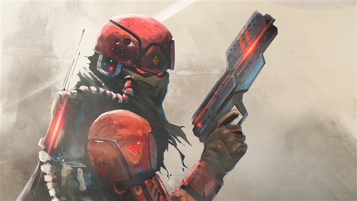 E7 Soldier with futuristic weapon 4K