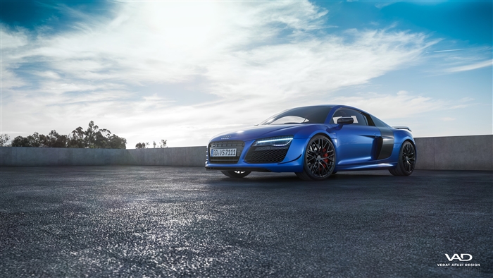 Blue Audi R8 4K