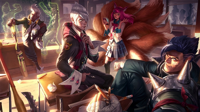 Academy Darius, Vladimir, Ekko, and Ahri from League of Legends 4K